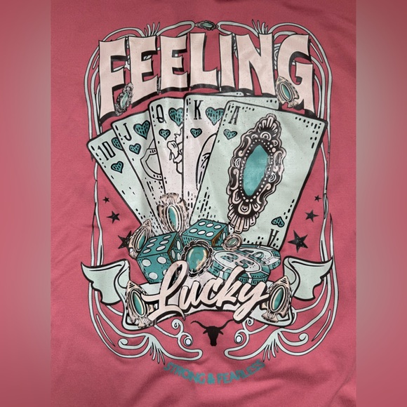 Pink Graphic Tee with Western Design - Picture 2 of 4